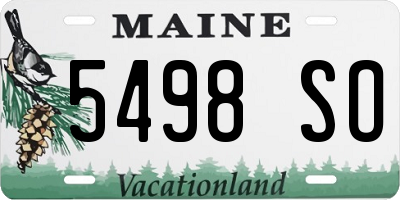 ME license plate 5498SO