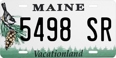 ME license plate 5498SR