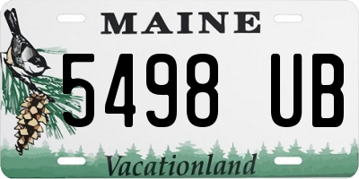 ME license plate 5498UB