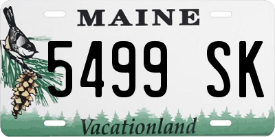 ME license plate 5499SK