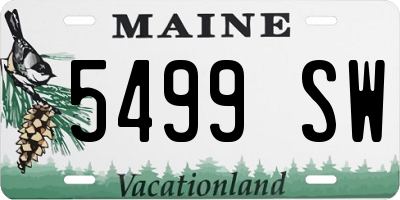 ME license plate 5499SW