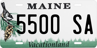 ME license plate 5500SA