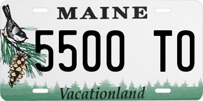 ME license plate 5500TO