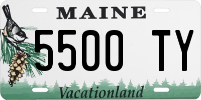 ME license plate 5500TY