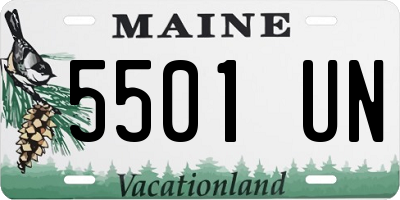 ME license plate 5501UN
