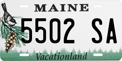 ME license plate 5502SA