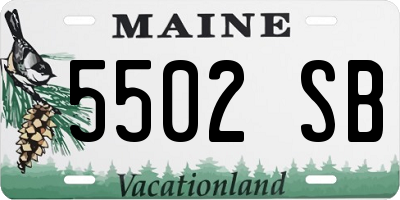 ME license plate 5502SB