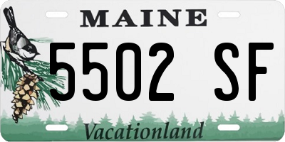 ME license plate 5502SF