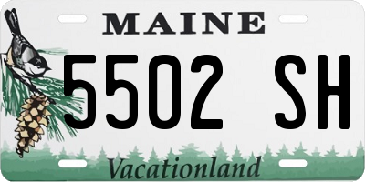 ME license plate 5502SH