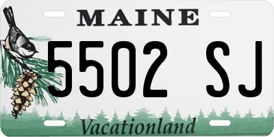 ME license plate 5502SJ