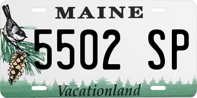 ME license plate 5502SP