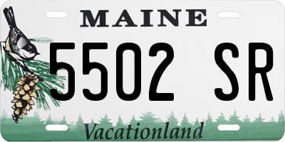 ME license plate 5502SR