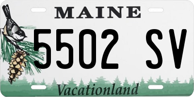 ME license plate 5502SV