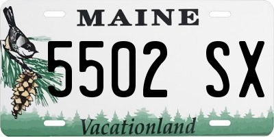 ME license plate 5502SX