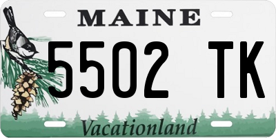 ME license plate 5502TK