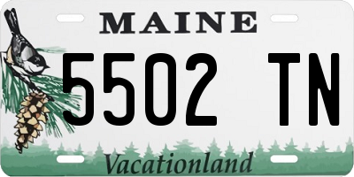 ME license plate 5502TN