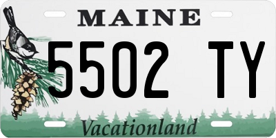 ME license plate 5502TY