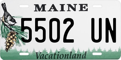 ME license plate 5502UN