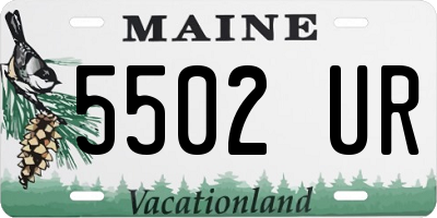 ME license plate 5502UR