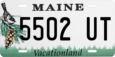 ME license plate 5502UT