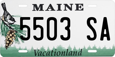 ME license plate 5503SA