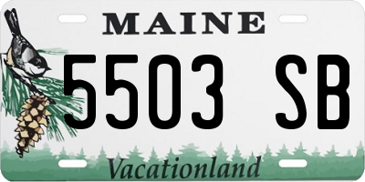 ME license plate 5503SB