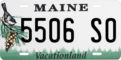 ME license plate 5506SO