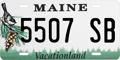 ME license plate 5507SB