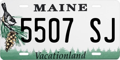 ME license plate 5507SJ