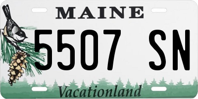 ME license plate 5507SN