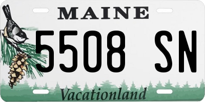ME license plate 5508SN