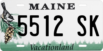 ME license plate 5512SK
