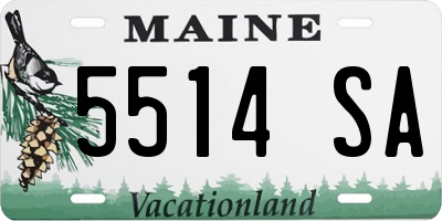 ME license plate 5514SA