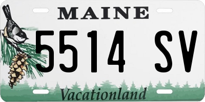 ME license plate 5514SV