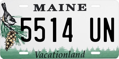 ME license plate 5514UN