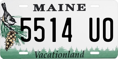 ME license plate 5514UO