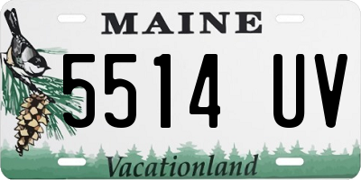 ME license plate 5514UV