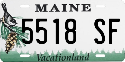 ME license plate 5518SF