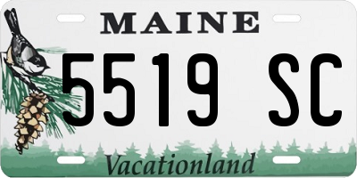 ME license plate 5519SC