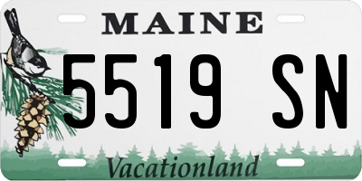 ME license plate 5519SN