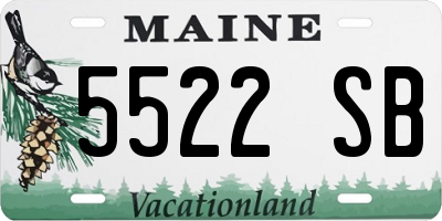 ME license plate 5522SB