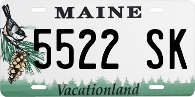 ME license plate 5522SK