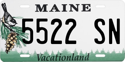 ME license plate 5522SN