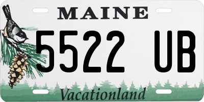 ME license plate 5522UB