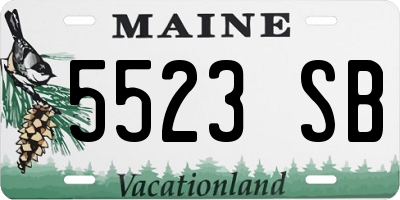 ME license plate 5523SB