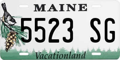 ME license plate 5523SG