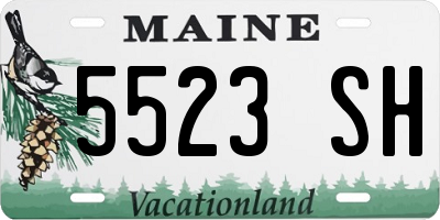 ME license plate 5523SH
