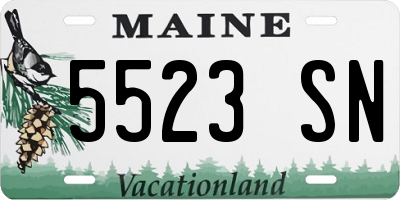 ME license plate 5523SN