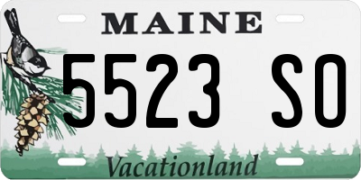 ME license plate 5523SO