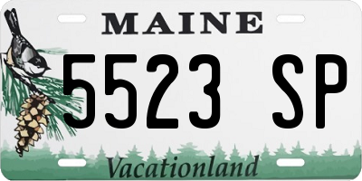ME license plate 5523SP